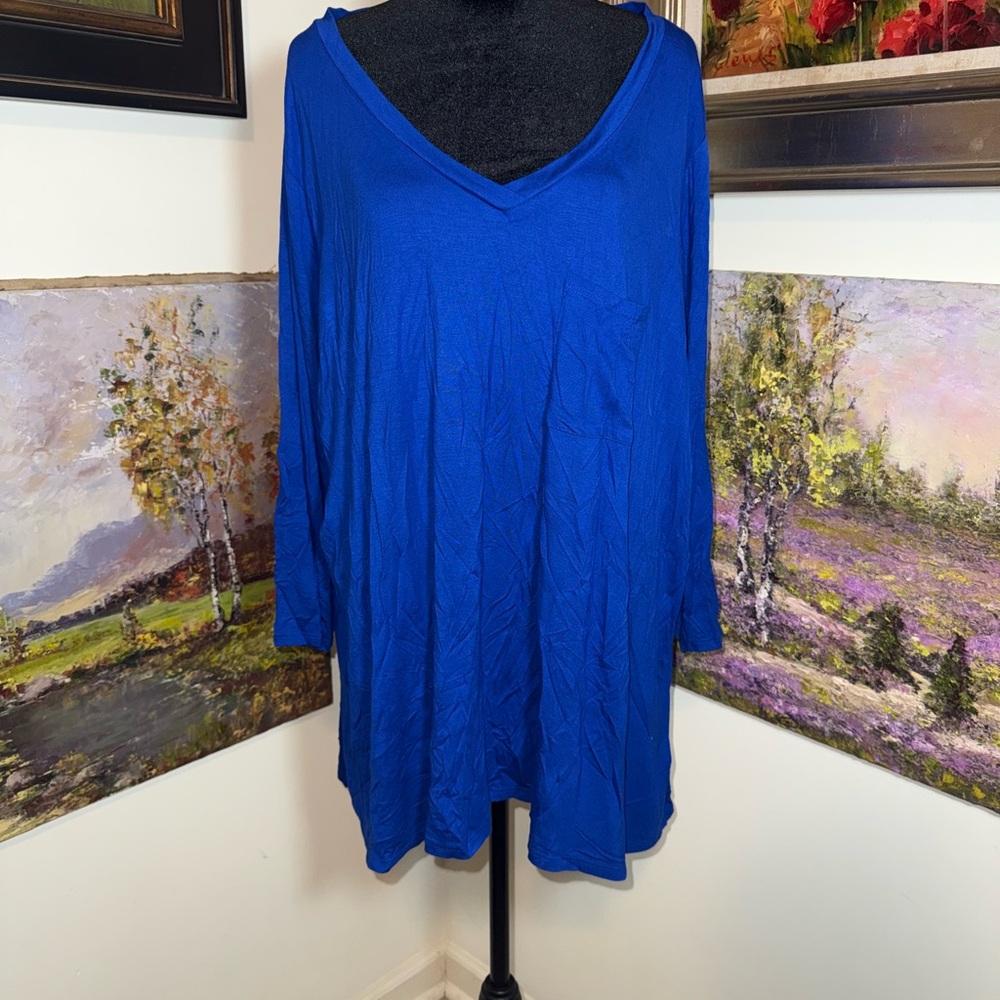 🐠 Cable & Gauge Royal Blue V-Neck Tunic